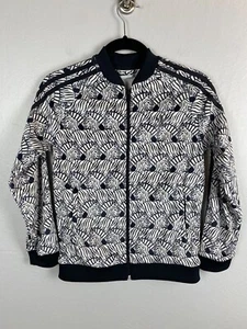 Adidas Youth Unisex Superstar Track Zip Jacket Zebra Velour Trefoil M 11-12Y - Picture 1 of 3