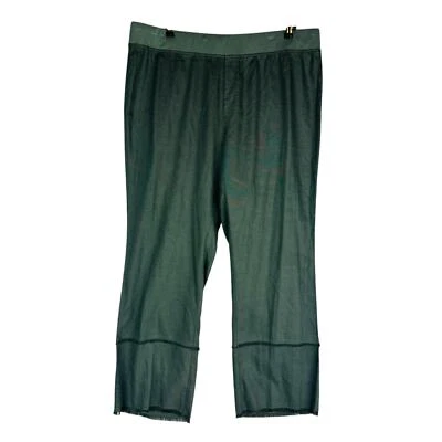 Soft Surroundings Womans Sz 1X Pants Pull On Green Canvas Tier Comfort  - Image 1 of 4