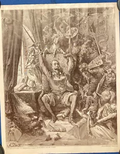 Vintage Black/White Poster Art Print Don Quixote in His Library Peace 1973 - Picture 1 of 8