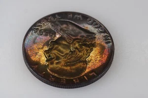 RAINBOW TONED - 1959 PROOF Franklin Half Dollar Silver #5 - Picture 1 of 6