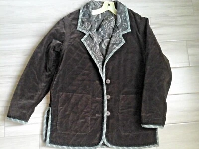 Koos of course Reversible Brown Quilted Velour/Paisley Tapestry Jacket    Size M - Image 1 of 4