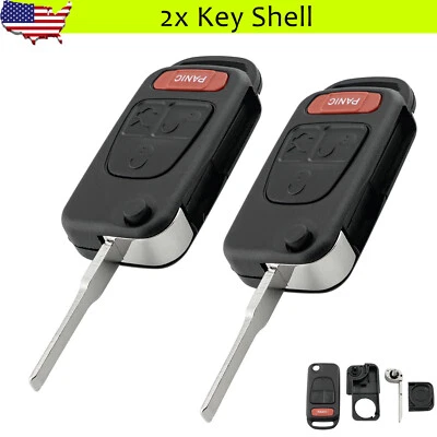 2 para Mercedes Benz ML 320 430 500 SLK 230 320 flip controle remoto chaveiro estojo capa 4B - Imagem 1 de 4