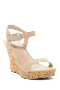 Charles By Charles David Lindy Faux Suede Wedge Sandals Size 10M New - Picture 1 of 3