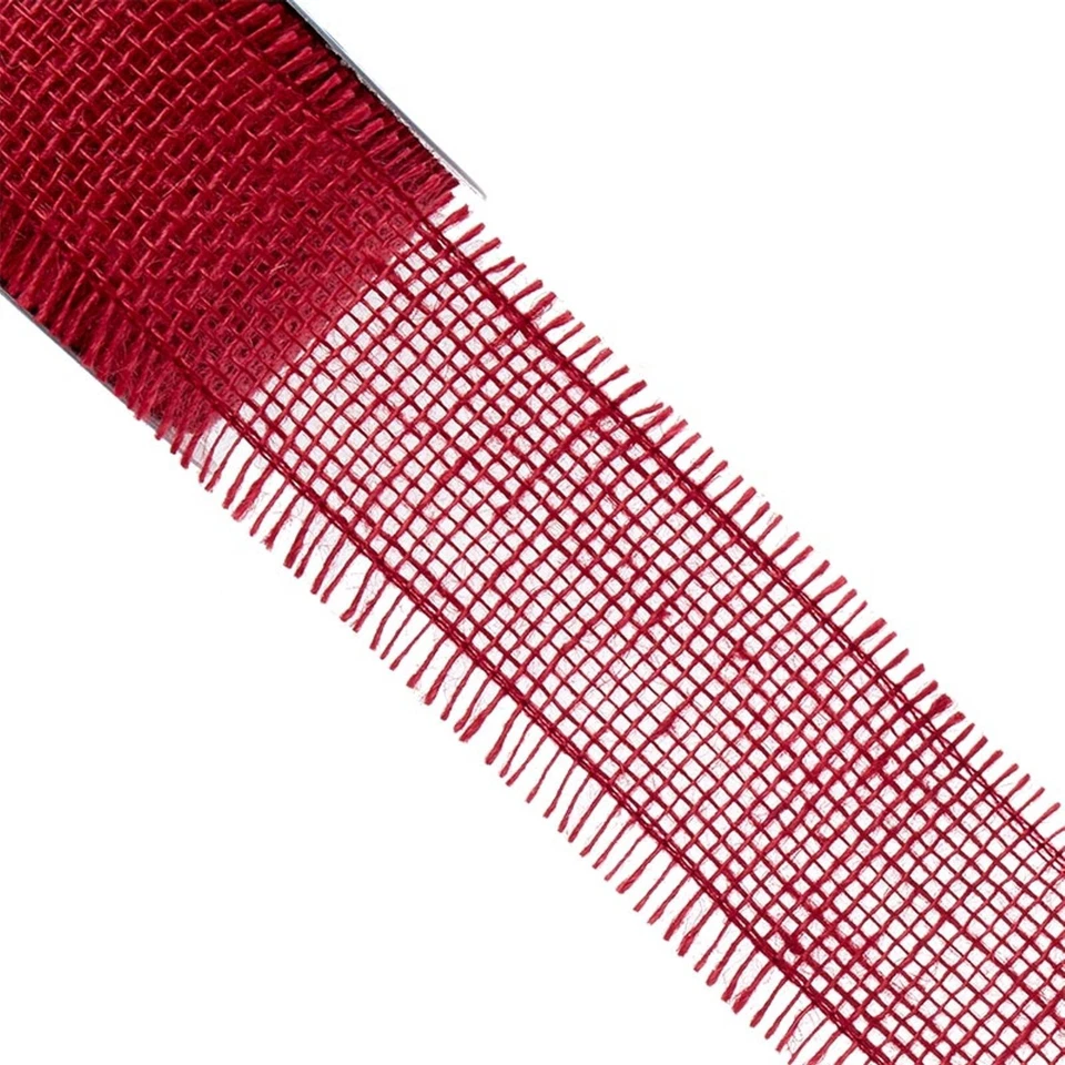 Rustic Red Ribbon | Red Burlap Fringe Ribbon - 2 1/2in. x 10 Yards (pm56127230) - Image 1 of 1