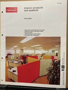 Vtg Owens-Corning Fiberglas Brochure Catalog ~ Acoustical Panels Ceilings 1976 - Picture 1 of 5