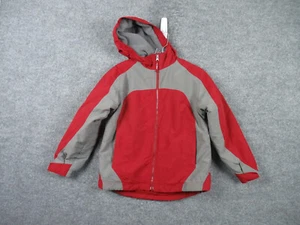 LL Bean Jacket Youth Size Medium Red Full Zip Hooded Pockets Lined Winter Boys - Picture 1 of 11