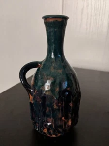 Signed Artist Original 1of1 Handmade and hand-painted glazed terracotta jug vase - Picture 1 of 4