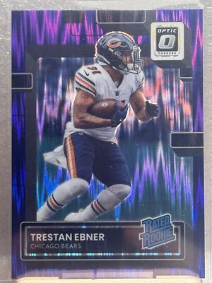 Trestan Ebner Purple Shock Rated Rookie 2022 Panini Donruss Optic Chicago Bears  - Image 1 of 2