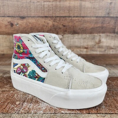 Zapatilla deportiva Vans Sk8hi Tepered Stackform para mujer talla 6,5 beige cachemira floración plataforma Foto 1 de 4