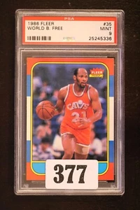 1986 FLEER PREMIER, BASKETBALL - WORLD B. FREE #35 GRADE MINT 9 PSA 25245336 - Picture 1 of 2