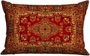 Rechteckiger Kissenbezug Rot Oriental Perser Teppich Muster, Kissenhülle für - Bild 1 von 12