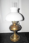 GONE WITH THE WIND A VINTAGE FANCY BRASS ELECTRIC OIL BURNER HURRICANE LAMP 