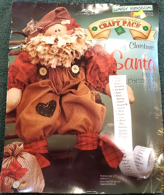 New Vintage 1995 Daisy Kingdom Country Christmas Santa Doll Kit 32313 FREE SHIP - Image 1 of 2