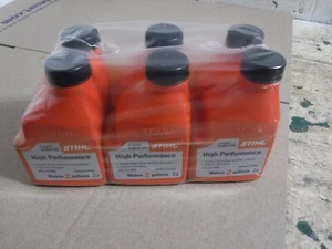 NEW Genuine STIHL (6) 2 Gal HP High Performance 2-Cycle Engine Mix Oil 5.2 fl oz - Picture 1 of 1