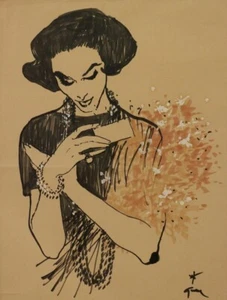 Haute Couture Fashion Illustration Elegance : René Gruau : Midcentury to Frame - Picture 1 of 2