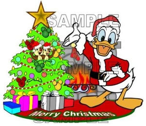 Disney Merry Christmas Donald Duck Santa Chip Dale Scrapbook Paper Die Cut Piece - Picture 1 of 1
