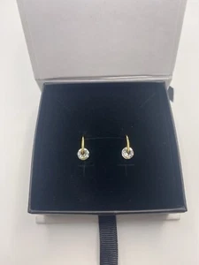 Cate & Chloe 18K Gold Plated Hook Earrings w/Swarovski Crystal - Picture 1 of 7