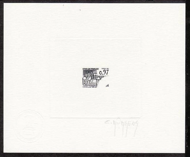 France Sc1814 Architecture, Chateau, Castle, Signed Die Proof. - Image 1 of 1