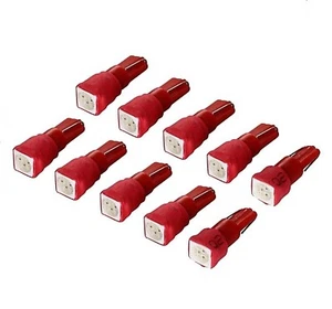 10 x Rosso T5 w1.2w SMD Tachimetro Strumenti Illuminazione Moto Lampada Rosso - Foto 1 di 3