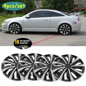 15" Set of 4 Wheel Covers fits R15 Tire & Steel Rim Hub Caps For Chevy Cobalt - Picture 1 of 12