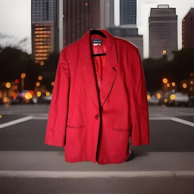 Requisitos Chaqueta Blazer 100% Lana Roja Para Mujer 10 Un Botón De Colección Reg Foto 1 de 4
