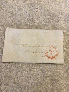 1853 Stampless Cover/Letter New York to New London CT Bank Business C#HM - Picture 1 of 3