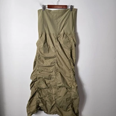 XCVI Size 4 Gored Peasant Asymmetric Midi Skirt Stretchy Hillside Green Baggy - Image 1 of 4