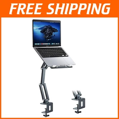 Adjustable Laptop Arm Mount in Grayish Green - Perfect for 11-17 Inch Laptops - Image 1 of 4