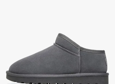 8 Size Gray Suede Slip-On Winter Clogs - Image 1 of 4