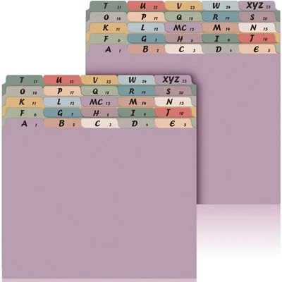 2 Set 50 Pcs Alphabet File Dividers Top Tab File Guides Set, Heavyweight A-z ... - Image 1 of 4