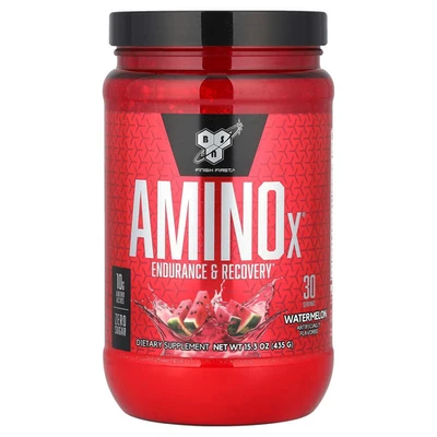 BSN Amino X Effervescent BCAA Formula Watermelon 15 3 oz 435 g GMP Quality - Image 1 of 2