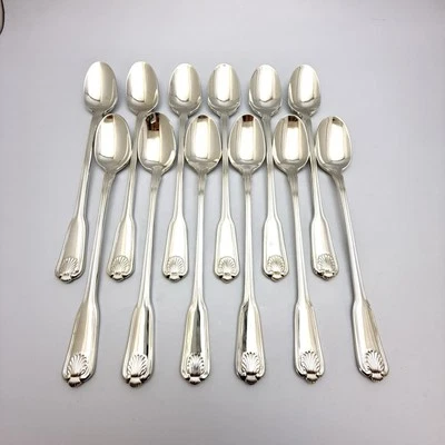 Towle Boston Shell Silverplate Iced Tea Spoon 12Pc Set - Image 1 of 4