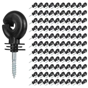 Aisladores cerca electrica 100 pzs tornillo negros para postes madera ganado uso - Imagen 1 de 12