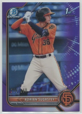 Adrian Sugastey 2022 Bowman Chrome Prospects 1st Purple Refractor /250 #BCP-19 - Image 1 of 2