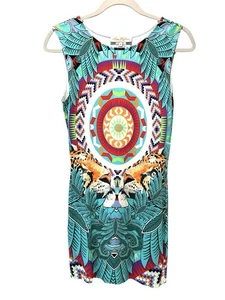 Mara Hoffman Mufasa Multicolor Print Shift Bodycon Dress Medium Sleeveless - Picture 1 of 6