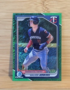 WALKER JENKINS 2024 BOWMAN CHROME GREEN SHIMMER REFRACTOR TWINS /99 - Picture 1 of 2