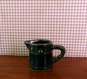 Vintage Green Pottery / Ironstone Mini Creamer Cream Pitcher - Picture 1 of 10