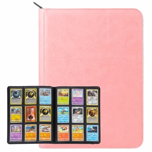 cardcosmos - Carpeta de cuero premium con cremallera de 9 bolsillos - Rosa - Imagen 1 de 10