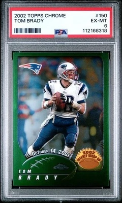 Topps Chrome Tom Brady #150 2002 PSA 6 EX New England Patriots Foto 1 de 2