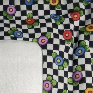 Stitch A Gift Best Friends Cross Stitch Fried Egg Flowers & Checks Pillow  - Picture 1 of 7