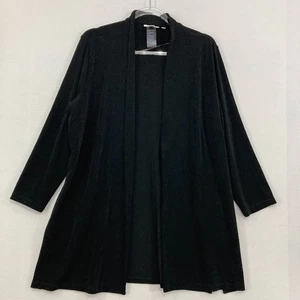 Chico's size Large/2 Black Slinky Knit Stretch Open Front Slinky Knit Jacket - Picture 1 of 8