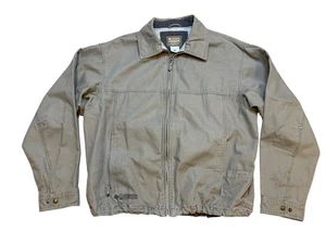 Vintage Y2K Columbia Mens Gray Cotton Canvas Utility Bomber Jacket L - Picture 1 of 9