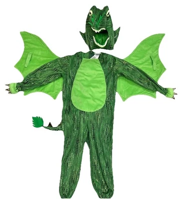 2шт Pottery Barn Kids зеленый дракон костюм для Хэллоуина размер 7-8 голова и боди - Изображение 1 из 4