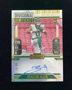 2024 Contenders Divisional Variation Braelon Allen RC Rookie Auto 19/99 GL12 - Picture 1 of 5