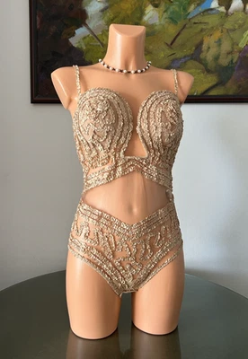 Nuevo con etiquetas Body Jean Paul Gaultier x La Perla RUBANS de tul transparente con cinta, talla 36B Foto 1 de 2