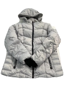 Nautica Womens Silver Coat XL X-LARGE Removable Faux Fur Hood NEW (No tags) XL - Picture 1 of 13