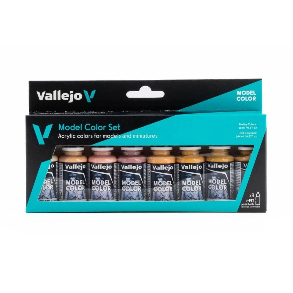 Face & Skin Tones Model Color Vallejo Hobby Paint Modeling Set 8 X 17 Ml