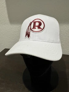 Retro Throwback Washington Redskins R Helmet Logo White Trucker Snapback Hat NEW - Foto 1 di 10