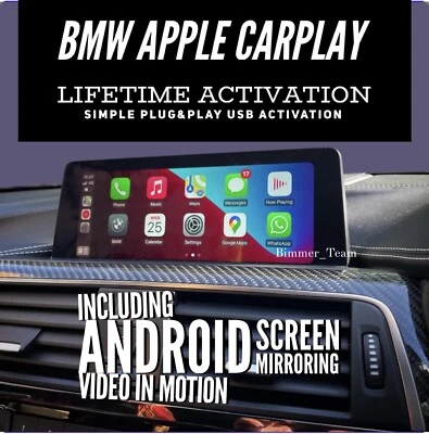 For BMW Apple CarPlay Lifetime Activation + Android Mirroring + Video In Motion