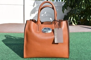 Brand New Roberto Cavalli Brown Leather Handbag Purse Mint Condition GSB003PZ241 - Picture 1 of 4